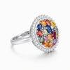 Princess Diana Inspired Tourmaline Ring with Diamond Halo