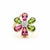 Vintage Inspired Tourmaline Flower Six Stone In Diamond Ring