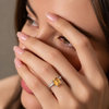Classic Emerald-Cut Citrine Silver Ring