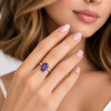 Oval Amethyst Solitaire Ring