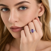 Oval Amethyst Split-Shank Ring