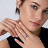 Oval Blue Topaz Solitaire Ring