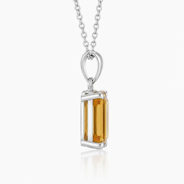 Emerald-Cut Citrine Pendant