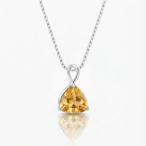Trillion Citrine Swirl Pendant