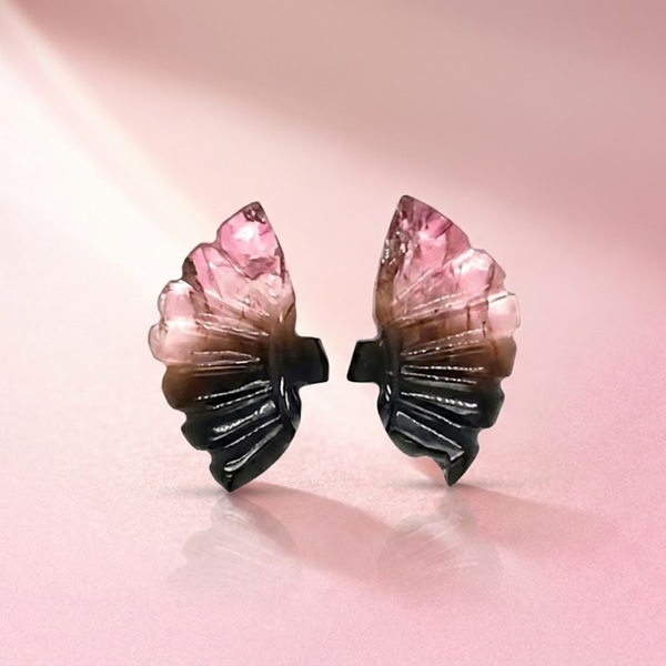 Rare Carved Tourmaline Butterfly Wings