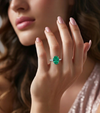 Classic Oval Emerald with Brilliant Pavé Accents Lab Grown