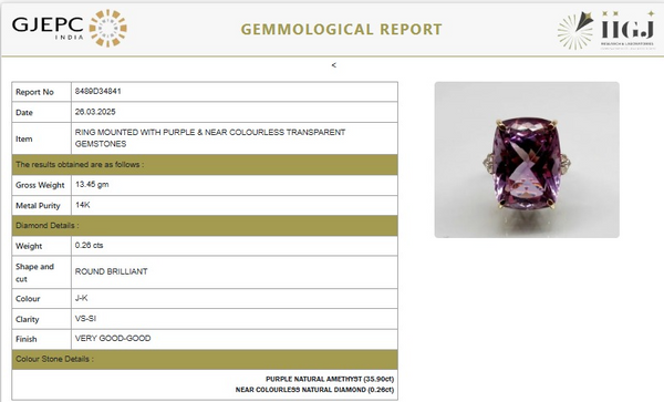 Cocktail Amethyst Ring with Diamonds