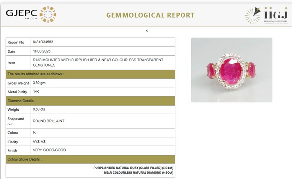 Classic Three-Stone Oval-Cut Ruby in Diamond Ring