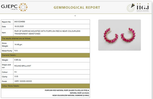 Ruby Marquise cut with diamond Earrings