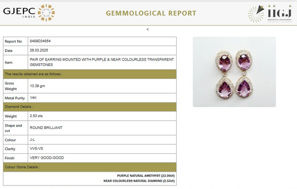 Natural Amethyst Oval and Teardrop Halo Earrings with Diamond Accents