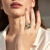 Natural Tourmaline Vintage With Diamond Ring