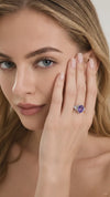Oval Amethyst Split-Shank Ring